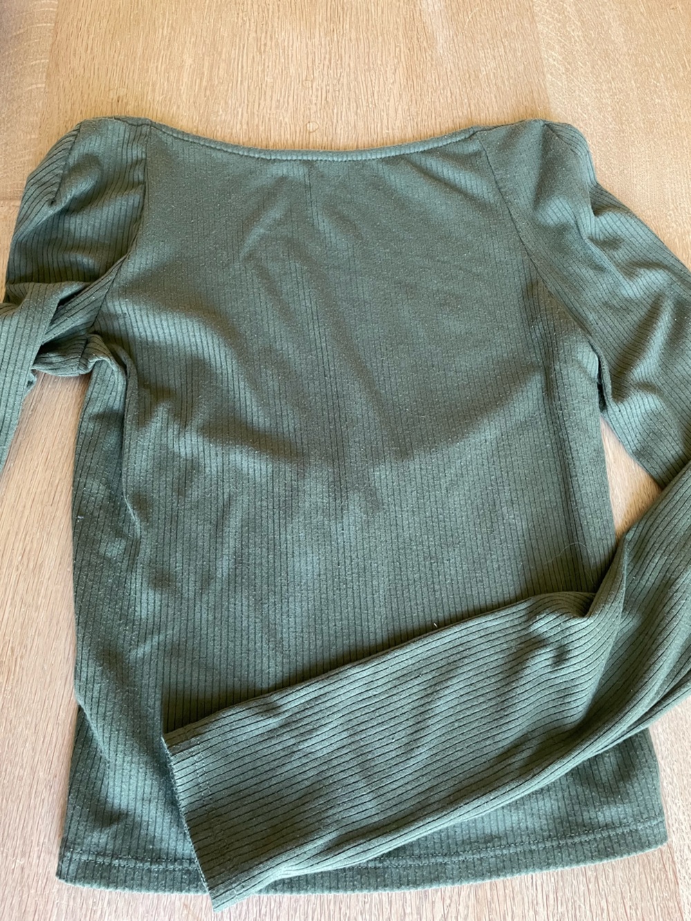 Urban Outfitters Olive Green Ribbed Long Sleeve Top with open back